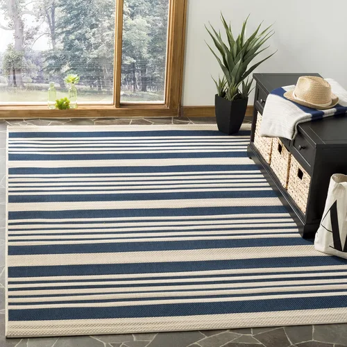 Miniatura 42 de SAFAVIEH Courtyard Collection - Alfombra decorativa, 2.3 x 5 pies, beige y verde oscuro, para interior/exterior, resistente a la intemperie