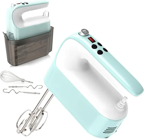 Miniatura 18 de Yomelo Batidora de mano digital de 9 velocidades, potente motor de CC de 400 W, batidora de mano eléctrica de mano con estuche de almacenamiento a