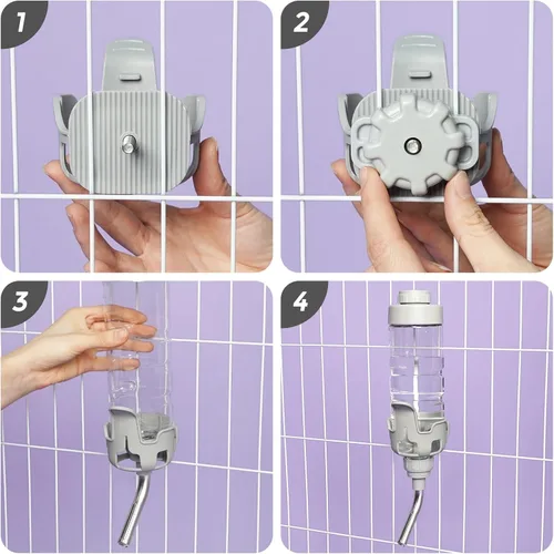 Miniatura 5 de Dispensador de agua para perros Vannon para jaula, botella de agua de 20 onzas con alimentación automática para jaulas de perros, gatos y conejos
