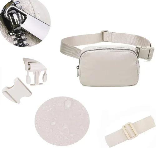 Miniatura 2 de Riñonera cruzada negra para mujer, bolsa de cinturón ajustable para exteriores, entrenamiento, viajes, casual, correr, senderismo, ciclismo