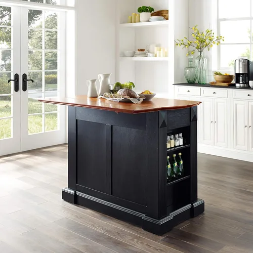 Miniatura 8 de Crosley Furniture Isla de cocina Drop Leaf/Barra de desayuno, negro