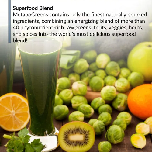 Miniatura 3 de BioTrust Metabo Greens Superfood Powder - Polvo súper verde, mezcla de frutas y verduras con espectros clínicamente estudiados, sin OMG, sin soja