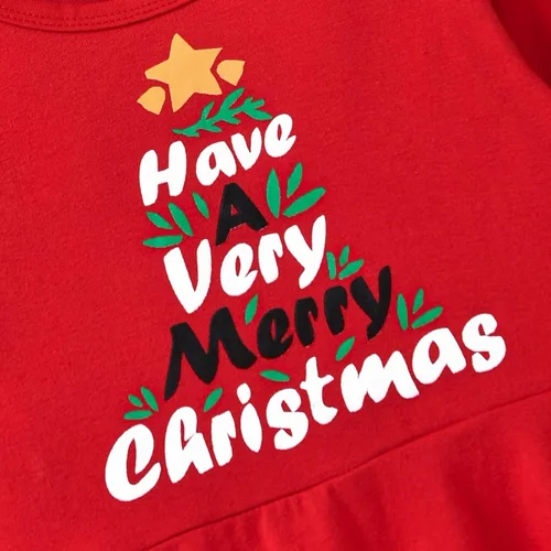 Miniatura 5 de Conjunto de ropa de Navidad con estampado de Papá Noel para niñas pequeñas, conjunto de ropa de Navidad de 3 piezas