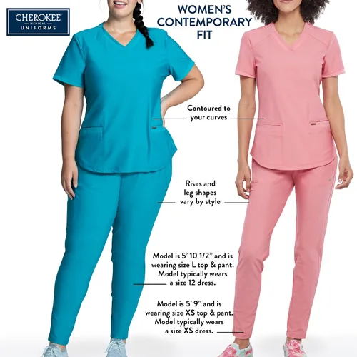 Miniatura 3 de Cherokee Womens Infinty Low Rise Straight Leg Drawstring Scrub Pant