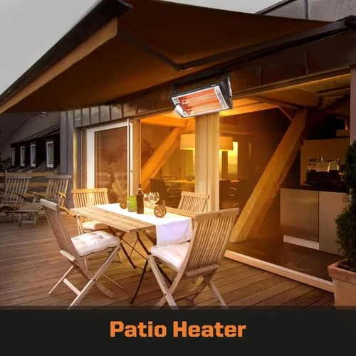 Miniatura 6 de shinic Calentadores eléctricos de garaje para uso en interiores, calentador de cuarzo radiante montado en el techo de 1500 W/750 W con luz