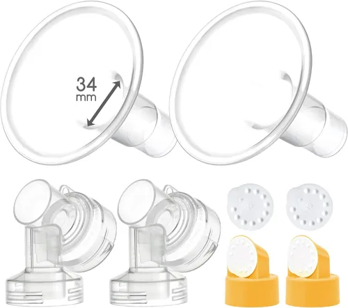 Miniatura 11 de Maymom MyFit - Juego de bridas de dos piezas, protector de pecho (0.945 in mediano), conector de membrana de válvula compatible con extractores