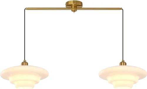 Miniatura 16 de Luces colgantes de globo de cristal, 1 luz, lámpara colgante de isla de cocina, estilo moderno de mediados de siglo, candelabro dorado de granja