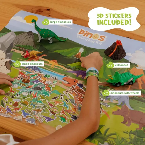 Miniatura 5 de BONNYCO Juguetes de dinosaurio para niños, kit de pintura de 16 figuras. Kits de manualidades para niños con juguetes que brillan en la oscuridad