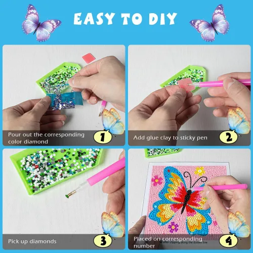 Miniatura 3 de QEUOYSS Kit de arte de diamantes para niños con marco de madera, arte y manualidades para niños de 6 a 8 a 10 a 12 años, fácil de hacer tú mismo