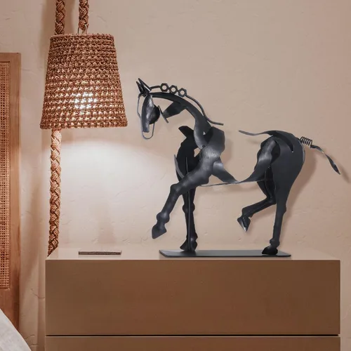 Miniatura 2 de SunBlogs Art Estatua de caballo hecha a mano, decoración rústica única para oficina y hogar, escultura de metal 100% pintada a mano, regalo perfecto