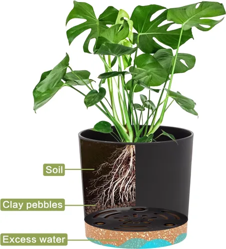 Miniatura 4 de QCQHDU Maceta de 5 pulgadas, paquete de 2 macetas para plantas de interior con agujeros de drenaje y platillo, macetas para exteriores, decoración