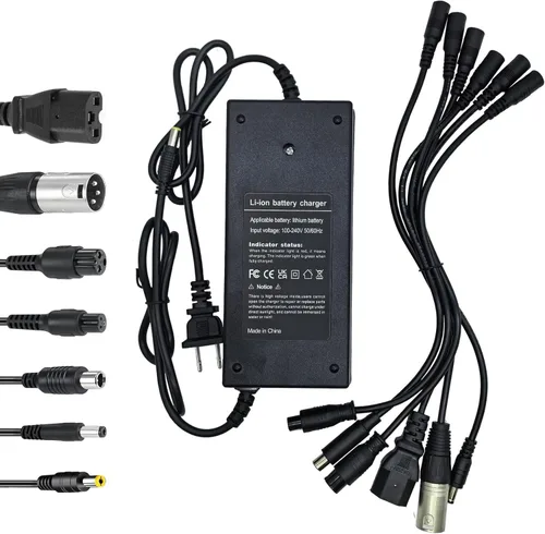 (7 enchufes) Cargador rápido de 54.6V 2A para Scooter Rad Power/Lectric XP/Sondors/Pedego/Jasion/eb7/Evercross H5/Vsett 8, 8+, etc. Batería de iones