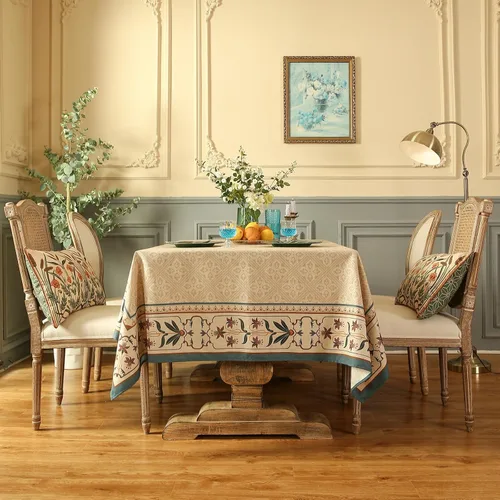 Miniatura 2 de patdrea - Mantel suave y duradero de lino francés, mantel floral de diseñador para cocina y comedor, para mesas rectangulares, para fiestas y Fram