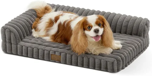 Miniatura 20 de COZY KISS Cama para perros pequeños de piel de conejo sintética, sofá ortopédico de espuma de 30 x 20 pulgadas con lados, funda extraíble lavable