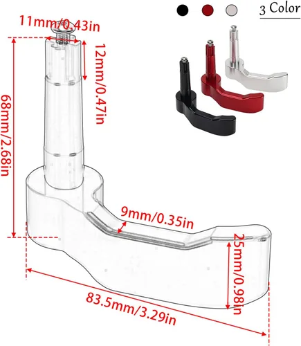Miniatura 2 de Palanca de acelerador de pulgar antideslizante de aluminio CNC de repuesto compatible con Polaris Scrambler Sportsman 550/570/850/1000 2009-2018