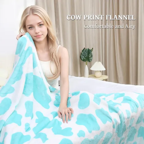 Miniatura 3 de Manta azul para sofá cama, regalos azules para mujeres, hombres y niños, forro polar suave cian, manta decorativa acogedora para dormitorio, sala