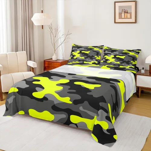 Miniatura 25 de Sábana bajera ajustable de 3 piezas con estampado de leopardo, tamaño individual, juego de ropa de cama de piel de guepardo para niños, bolsillo