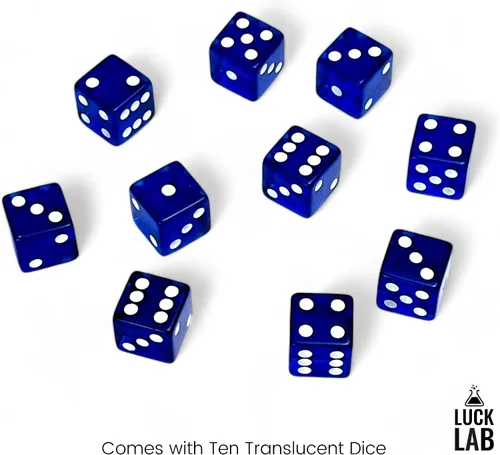 Miniatura 2 de Luck Lab Paquete de 10 dados de 19 mm - Dados D6 acrílicos y translúcidos, cuadrados con bordes redondeados para casino, craps, juegos de mesa RPG