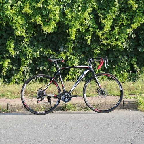 Miniatura 5 de EUROBIKE Bicicleta de carretera,Ruedas 700C Frenos de disco de 21 velocidades,Bicicleta para hombre o mujer,Marco de 21.3 in/19.3 in