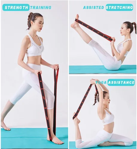 Miniatura 2 de Banda de resistencia de fitness para estiramiento y yoga, banda de resistencia elástica numérica con marcas claras, bandas elásticas de 3 unidades SA