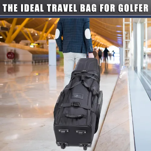 Miniatura 8 de CHAMPKEY Professional Golf Travel Bags for Airlines with Password Lock - Hard Case Golf Travel Bag with Support Pole and Oversized Wheels