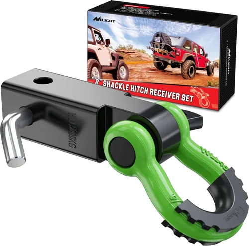 Miniatura 40 de Nilight Receptor de enganche de grillete de 2 pulgadas, 45000 libras, resistencia a la rotura, grillete de anillo en D de 3/4 pulgadas con pasador