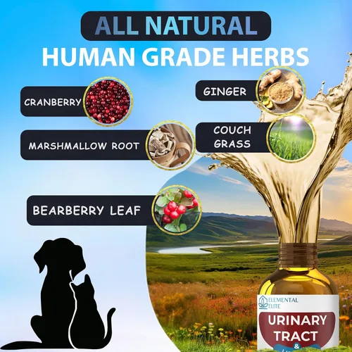 Miniatura 4 de EDUZEBRA Tratamiento para la salud del tracto urinario para perros y gatos – Gotas naturales de apoyo a las infecciones urinarias con extracto