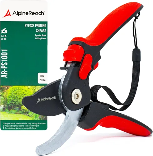 Miniatura 8 de AlpineReach Juego de tijeras de podar de derivación y yunque para jardinería, podadoras ergonómicas afiladas, mango suave ajustable para manos
