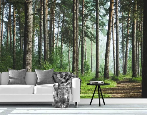 Miniatura 11 de Bormia Road Forest - Papel pintado de pared para dormitorio, tamaño grande, 108 x 75 pulgadas 008