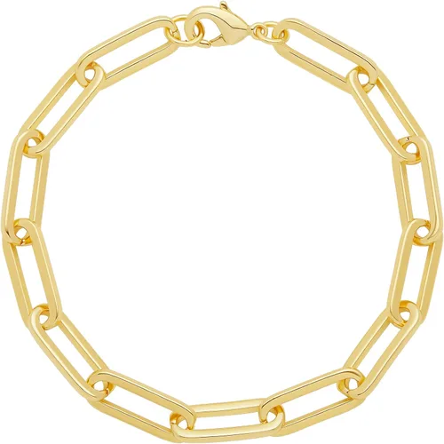 Miniatura 3 de Tienda Essentials Pulsera de eslabones de cadena gruesa chapada en oro o plata de 14 quilates de 7.5 pulgadas