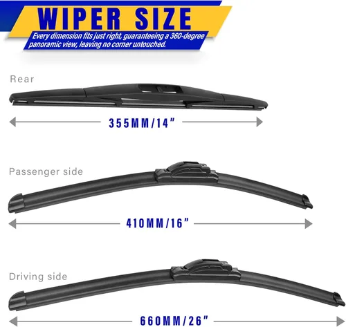 Miniatura 2 de 3 limpiaparabrisas de repuesto para Honda CRV CR-V 2007-2011/Acura RDX 2007-2018/Nissan leaf 2018-2020, escobillas limpiaparabrisas de repuesto