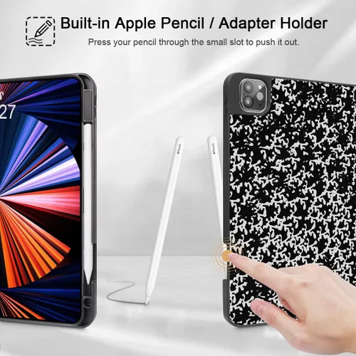 Miniatura 3 de Funda Tuiklol para iPad Pro de 12.9 pulgadas 2022 2021 2020 2018 6th / 5th / 4th / 3rd Gen Built in Pencil Holder Protective Stand Back Cover with