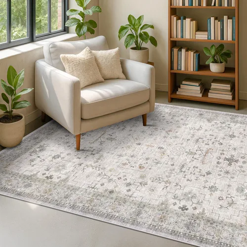 Miniatura 176 de Alfombra Boho Negra para Sala de Estar - Alfombra de Área Lavable de 10x14 Pies, Alfombras de Comedor para Debajo de la Mesa, Alfombra Suave de Pelo