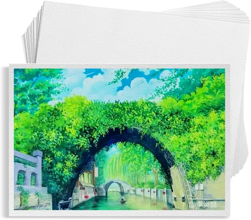 Miniatura 7 de Paul Rubens 60 hojas de papel de acuarela, prensa en frío, 50% algodón y 140 libras/10.58 oz/m², papel blanco a granel sin ácidos para artistas