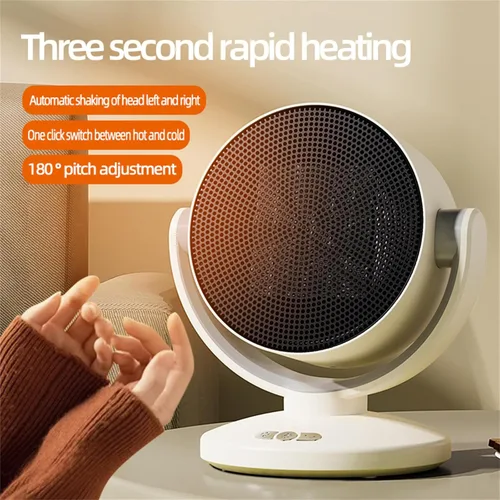 Miniatura 6 de Maxmartt Calentador de espacio eléctrico, combo de ventilador de calentador 2 en 1, ventilador de escritorio de enfriamiento portátil de 1200 W, 3