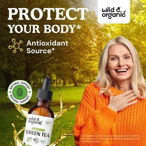 Miniatura 2 de Wild & Organic Gotas Líquidas de Extracto de Té Verde - Suplemento Antioxidante - Suplementos Naturales de Té Verde con Camellia Sinensis - Tintura
