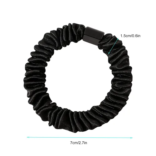 Miniatura 3 de Ivyu, ligas de cabello de seda satinada negras pequeñas mini scrunchy para mujeres, accesorios para cabello grueso, lindos, suaves, sin