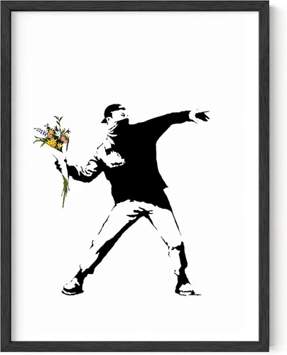 Miniatura 36 de HAUS AND HUES Póster de arte callejero Banksy - Arte pop grafiti - Sin marco 12"x16" Banksy Pulp Fiction
