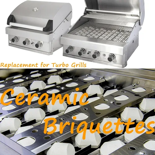 Miniatura 5 de GasSaf Briquetas de cerámica de repuesto para modelos seleccionados de turbo, parrilla de gas Nexgrill, 2 x 2 x 0.8 pulgadas, juego de 50 piezas