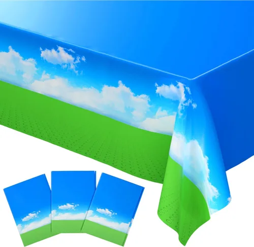 Miniatura 16 de Blue Orchards Fundas de mesa de caramelo (paquete de 3) – 54 x 108 pulgadas XL – Mantel, suministros de fiesta, decoraciones, fiesta de cumpleaños