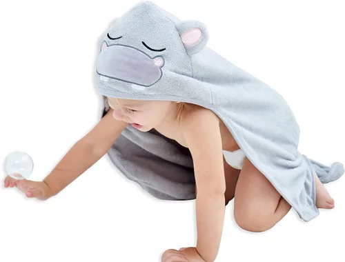 Miniatura 25 de HIPHOP PANDA Toalla con Capucha - Rayón Hecho de Bambú, Toalla de Baño con Orejas de Oso para Recién Nacido, Bebé, Niño Pequeño, Infante - Toalla