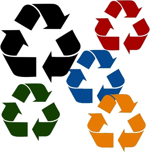 Miniatura 3 de Etiquetas adhesivas de vinilo para papelera de reciclaje, diseño #2, calcomanías adhesivas de reciclaje (1 x 1 pulgada, negro)