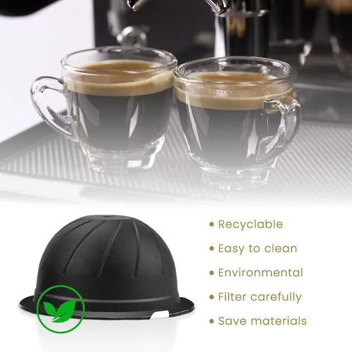 Miniatura 4 de 5 cápsulas de café reutilizables Vertuo, cápsulas de café recargables, compatibles con máquina de café Nespresso Vertuo, con 2 cápsulas de café
