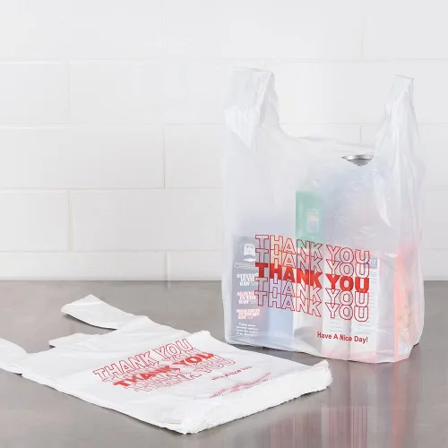 Miniatura 4 de Bolsa de plástico para llevar, bolsa de camiseta blanca lisa 11.5"x6.5"x21.5" 0.0 fl oz (blanco, 100 bolsas/paquetes)