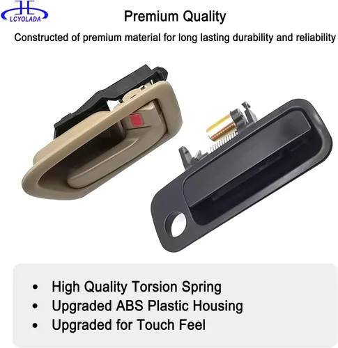 Miniatura 3 de 8 piezas manijas de puerta exterior e interior Toyota Camry 1997 1998 1999 2000 2001, reemplaza 6922033040, 6921033040, 6927733020, 6927833020, beige