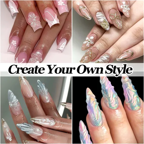 Miniatura 6 de Gel de uñas sólido constructor, 6 colores no pegajosos para esculpir 3D para arte de uñas, pegamento de extensión de uñas, kit de uñas duras