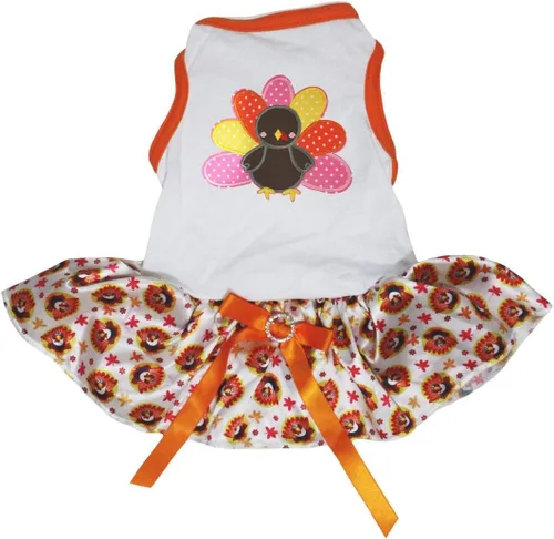 Miniatura 3 de Petitebella Vestido de cachorro de pavo arcoíris (marrón/naranja, talla XS)