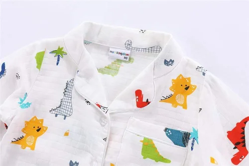 Miniatura 4 de Mud Kingdom Conjunto de pijama Boutique para niñas y niños, ropa de dormir de manga larga con cuello