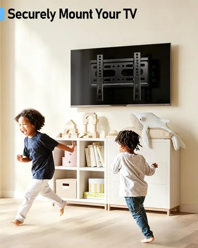 Miniatura 6 de Nuyoah Soporte de pared para TV de perfil bajo y fijo para televisores y monitores de pantalla plana de 14 a 43 pulgadas y hasta 55 libras, soporte