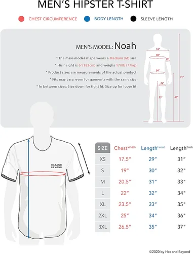 Miniatura 6 de Hat and Beyond Camiseta de manga larga para hombre con dobladillo curvado
